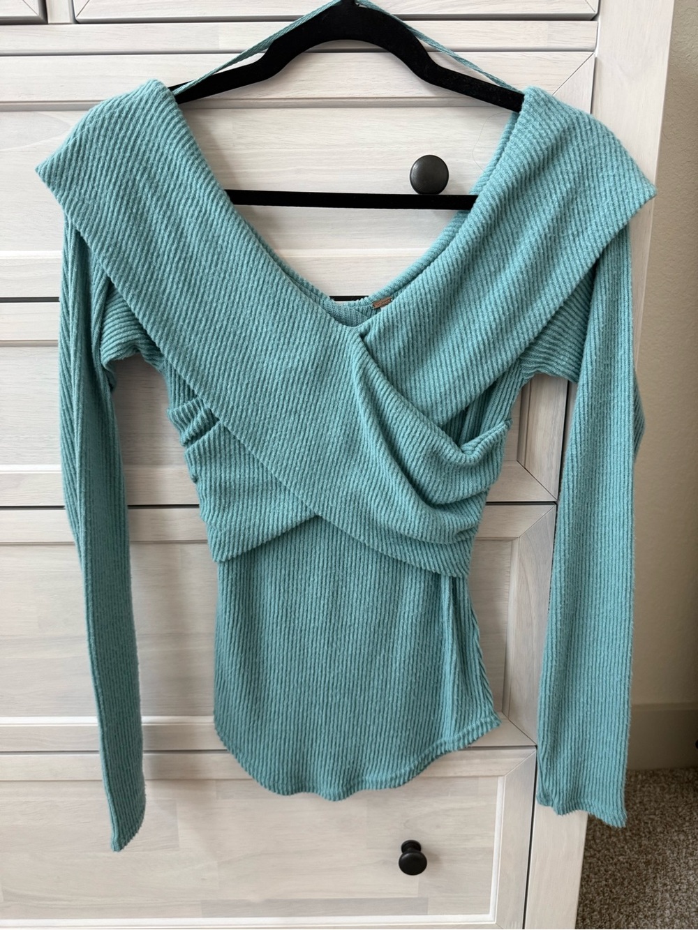 Free People Marley Off-the-Shoulder Ribbed Top Size S